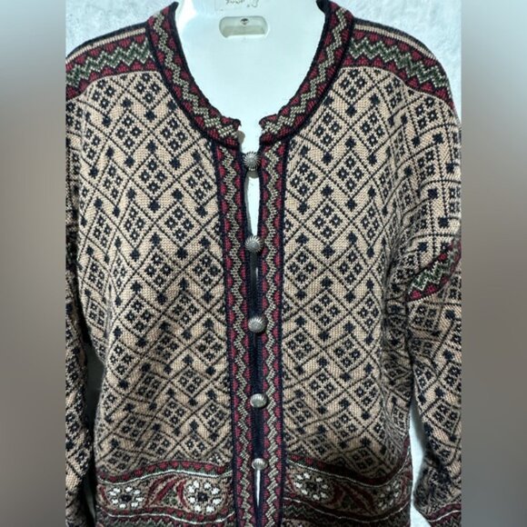 Dale of Norway Fair Isle Nordic Virgin Wool button down cardigan size XLarge - Picture 7 of 13
